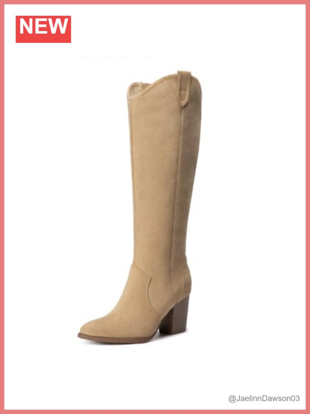 Suede Knee High Boots with Side Zipper, Pointed Toe Block Heel, Women's Fall